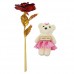 24K Golden Red Rose with I Love You Teddy Bear , Gift Box and Carry Bag